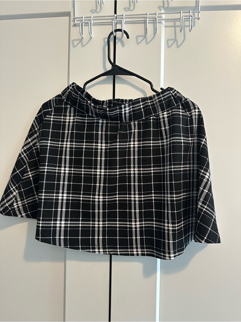 SHEIN Black & White Plaid A-Line Women's Skirt